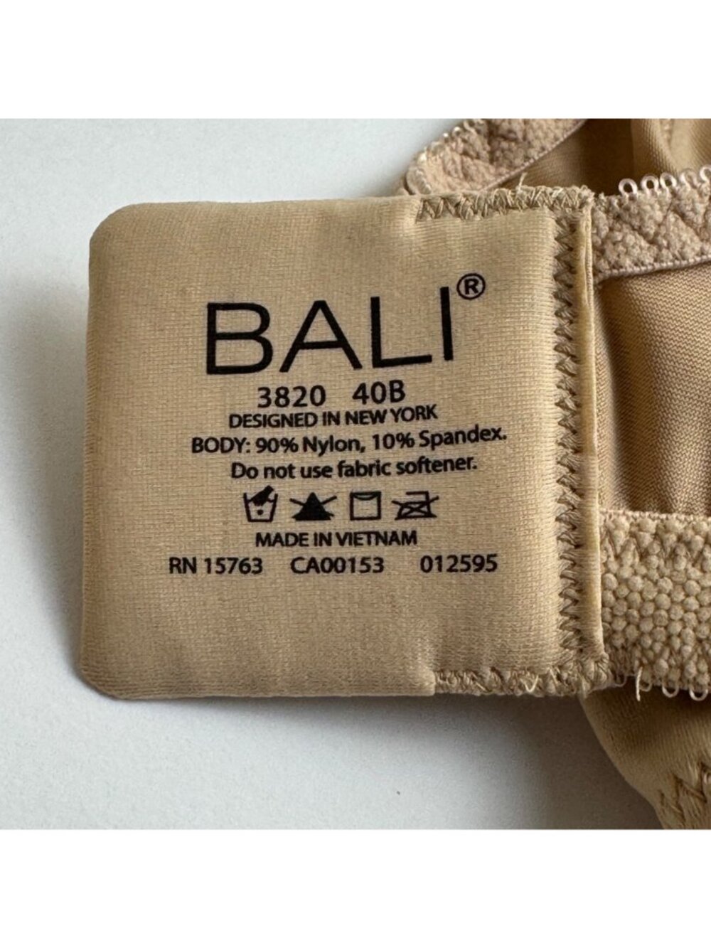 Bali NEW Cool Comfort Bra 40B Nude Wirefree Full Coverage Back Closure DF3820 - Picture 7 of 9